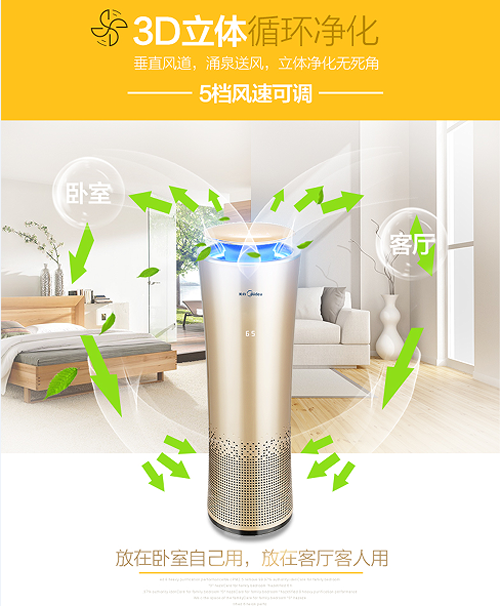 美的空氣凈化器 開啟智能時尚家居生活